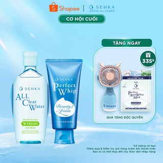 Bộ đôi làm sạch Nước tẩy trang Fresh 230ml & Sữa rửa mặt Senka Perfect Whip 120g