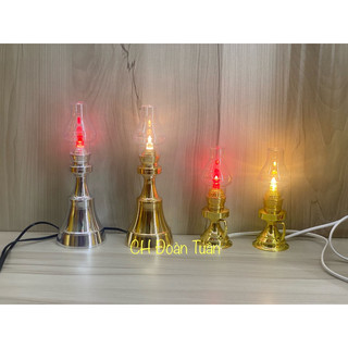 Đèn dầu bàn thờ vỏ nhựa sử dụng điện - đèn dầu chầu điện