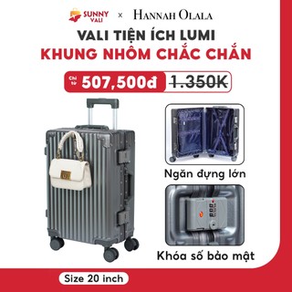 [LHT x Sunnyvali] Vali du lịch  SUNNY LUMI LM01 - Vali nhựa PC khung nhôm xách tay, kí gửi (20/24inch)