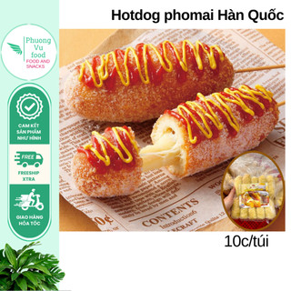Hotdog xúc xích phomai Hàn Quốc, túi 10 chiếc, giao hỏa tốc Hà Nội