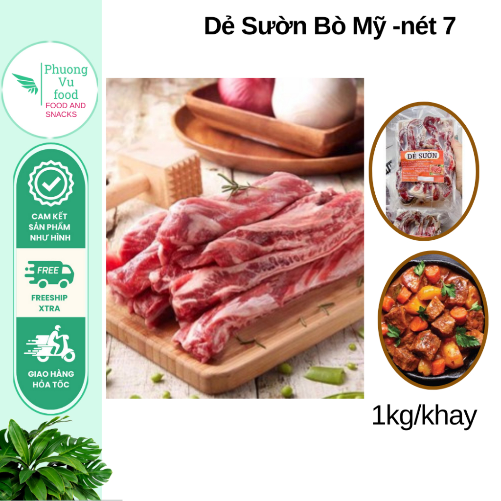 Dẻ sườn bò mỹ 1kg/khay ( chỉ giao Hà Nội, hoả tốc)
