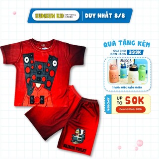Quần áo bé trai Kunkun Kid chất thun lạnh co giãn 4 chiều in 3d hình Cameraman TP1145-1149-1153-1154 size đại từ 10-60kg