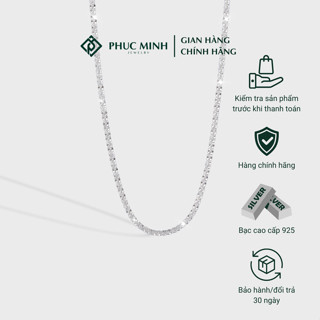 Dây chuyền Nam PMJ Vòng cổ bạc cá tính dây xù bắt ánh sáng lấp lánh PMJ0079-55 Phúc Minh Jewelry