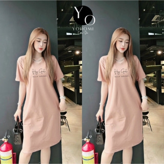 Đầm bigsize dáng suông thun thái form rộng dưới 70kg YoHoMi mã DTL112