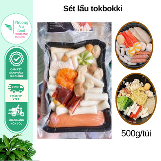 Sét lẩu tokbokki 500g/khay - hỏa tốc Hn