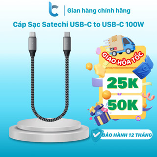 Cáp Sạc USB-C to USB-C 100W Satechi ST-TCC10M 25cm