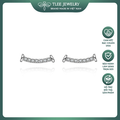 Khuyên tai bạc nữ TLEE bông tai smile nạm đá cao cấp TLEE JEWELRY B0162
