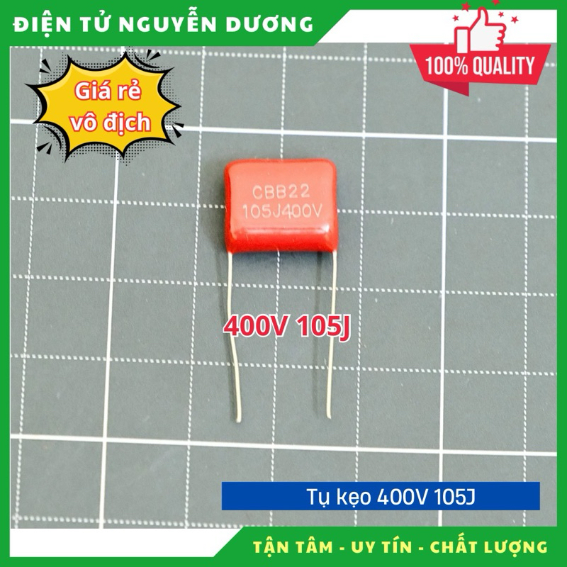 Tụ kẹo tụ đỏ CBB22 400V 105J chất lượng tốt