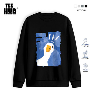 Sweater nỉ dài tay Unisex TEEHUB Vịt Xanh nỉ bông Ulzzang cặp đôi nam nữ form rộng oversize Hàn Quốc