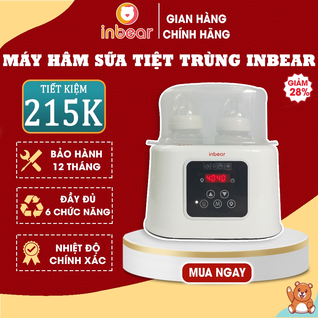 Máy Hâm Sữa Và Tiệt Trùng Bình Sữa Inbear (Ibw - 6100) - 6 Chức Năng, Có Điều Khiển Từ Xa
