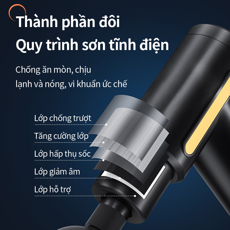 Máy massage cầm tay Gun 4 đầu 6 tiêu chuẩn cấp độ trị nhức nhối body hiệu quả, súng đấm lưng xoa bóp mini
