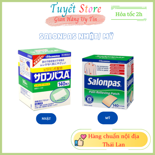 Miếng dán Salonpas Thái Lan/Nhật/Mỹ ( 1 gói)