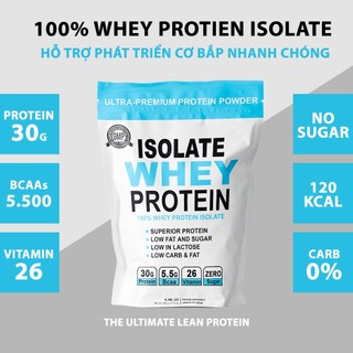 (COMBO 2 Túi + Tặng Bình Lắc) WHEY PROTEIN ISOLATE CHÍNH HÃNG - Sữa tăng cơ Whey (500g)
