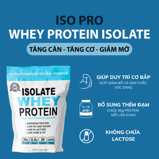 (COMBO 2 Túi + Tặng Bình Lắc) WHEY PROTEIN ISOLATE CHÍNH HÃNG - Sữa tăng cơ Whey (500g)