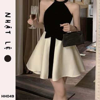 Đầm Mini sát nách cổ yếm quyến rũ thời trang mùa hè hàng QC cao cấp -HH049
