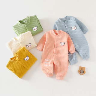 Body liền thân trần bông, bodysuit dài tay cotton cho bé trai và bé gái sơ sinh từ 3-15kg, hàng đẹp xuất Hàn
