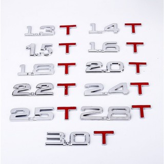 Logo chữ số nổi 1.0 1.2 1.3 1.4 1.5 1.6 1.8 2.0 2.2 2.3 2.4 2.5 2.8 3.0 t chất liệu kim loại