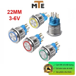 Nút nhấn nhả chống nước có led 22mm 3-6v