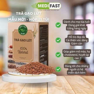 Trà gạo lứt giảm mỡ máu, hạ cholesterol, huyết áp cao, đẹp da, giảm cân, cải thiện vóc dáng - Mẫu mới Hộp 21 túi HOBI