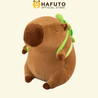 Gấu Bông Chuột Capybara Hafuto đeo balo rùa xinh xắn, quà tặng đồ chơi thú bông cho bạn gái