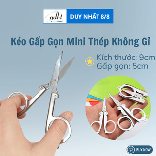 Kéo mini gấp gọn bằng thép không gỉ đa năng, kéo cắt tỉa gấp gọn cắt chỉ, cắt lông mũi gấp gọn du lịch bỏ túi tiện lợi
