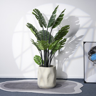 Cây giả, Cây lá rùa xẻ độ cao 120cm, cây giả decor, cây làm cây tiểu cảnh văn phòng