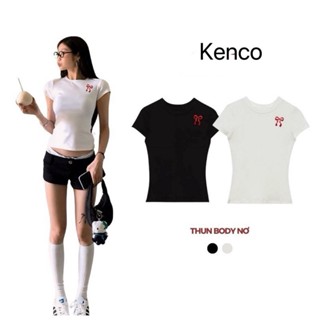 Áo baby tee nơ form fit body thun tăm thái chât cotton mát mịn đẹp E18 Kenco.Sài Gòn M177