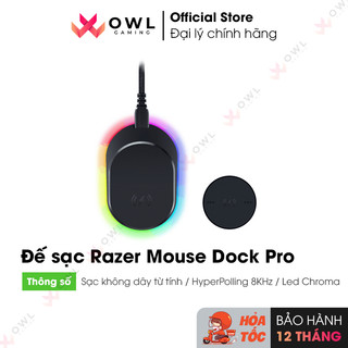 Đế sạc chuột Razer Mouse Dock Pro - Không dây từ tính | HyperPolling 8KHz | Led Chroma
