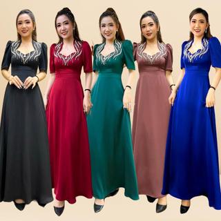 Đầm dạ hội trung niên đính đá, dáng cổ nữ hoàng đẹp và cao cấp