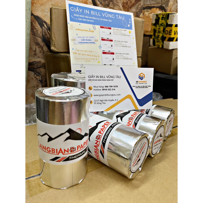 (Cuộn lẻ) Giấy in bill Langbiang K80x45, K80x80