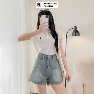 Áo thun Twentyfive ngắn tay cổ polo có cúc cài, in hình ngực trái 5890