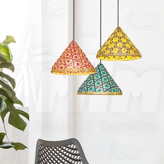 Đèn tre, đèn nón MTDT30 - Nón tre hoa thị.