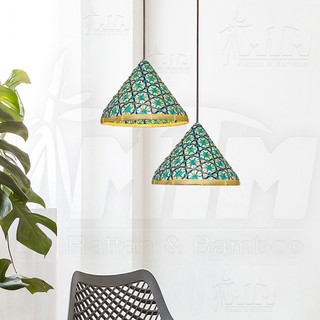 Đèn tre, đèn nón MTDT30 - Nón tre hoa thị.