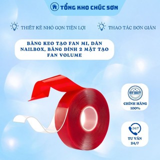 Băng keo đỏ tạo fan mi,nailbox, băng dính tạo fan mi