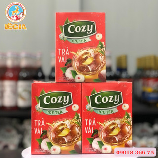 TRÀ COZY HÒA TAN ICE TEA VẢI - HỘP 18 GÓI 270G - LYCHEE COZY ICE TEA