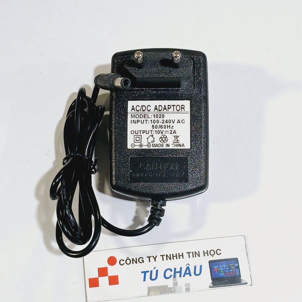 Adapter DC 10V - 2A (Đầu cắm Lớn 5.5mm X 2.1 ~ 2.5mm)