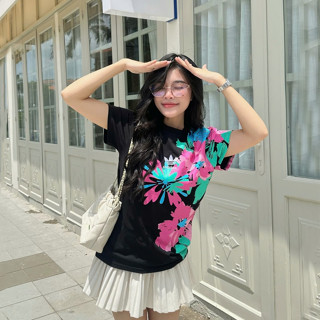 Áo Thun A.di.das Họa Tiết Bông Hoa Nổi Bật, Hàng VNXK, Chất Cotton 100%, Mềm Mịn, Thoáng Mát.