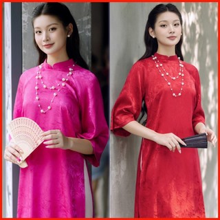 Áo dài cách tân, áo dài tết dáng xuông cao cấp trẻ trung