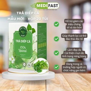 Trà diếp cá giúp giảm trĩ và táo bón - (Hộp 20 túi x 3g) Mẫu mới Hobi, bổ sung chất xơ, thanh nhiệt, giảm mụn, đẹp da
