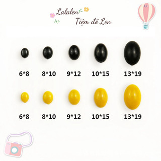 Mắt Thú Nhựa Dán Hình Oval (Có Nhiều Size)