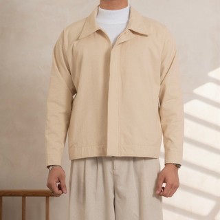  Áo Khoác Kaki Nam Cổ Bẻ Dáng Lửng Thomas Mike Khaki Jacket Khóa Zip Chính Hãng Thomas Stu KJ01 