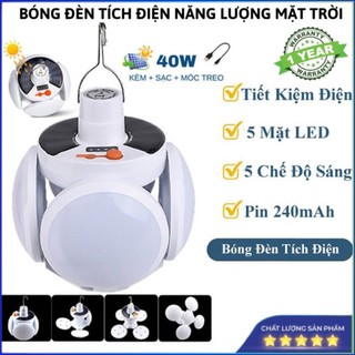 Đèn Năng Lượng Mặt Trời 4 Cánh Đuôi E27  Football UFO Lamp 4 Chế Độ Sáng