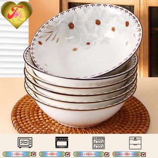 Tô gốm sứ hoa 7 inch sử dụng được qua lò nướng và lò vi sóng, tô loe sứ 18cm