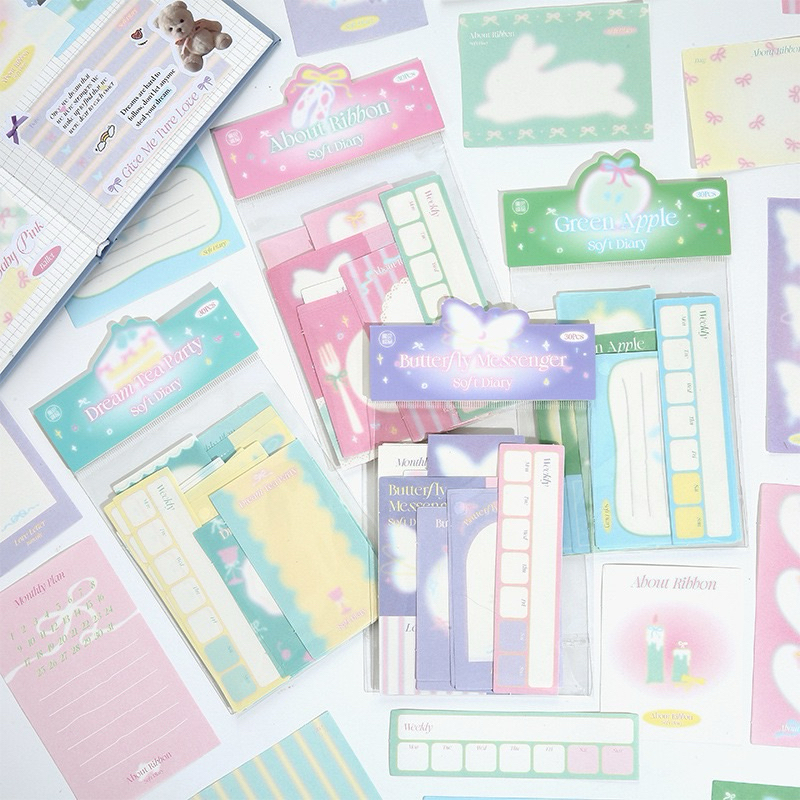 SET 30 GIẤY NOTE RỜI TRANG TRÍ PASTEL