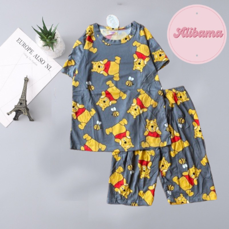 Bộ thun mặc nhà, đồ thun Quảng Châu, bộ quần lửng, đồ ngủ đáng yêu/ freeship extra/ đồ ngủ giá rẻ