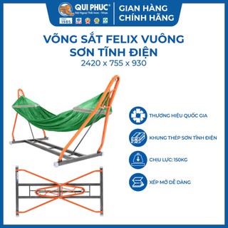 Võng xếp sắt sơn tĩnh điện vuông FELIX đã gồm lưới võng