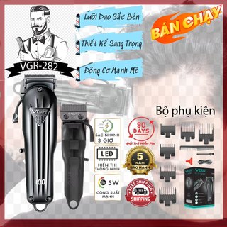 Tông Đơ Cắt Tóc VGR 282 Pro Phiên Bản Nâng Cấp, Màn Hình LED Hiển Thị Dung Lượng PIN, Tăng đơ Cắt Tóc Gia Đình