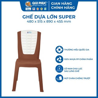 Bộ 4-6 ghế dựa super lớn cao 89cm, 100% nhựa chính phẩm an toàn cho gia đình
