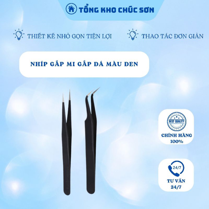 Nhíp Gắp Đá,gắp Mi, Sticker. Màu Đen