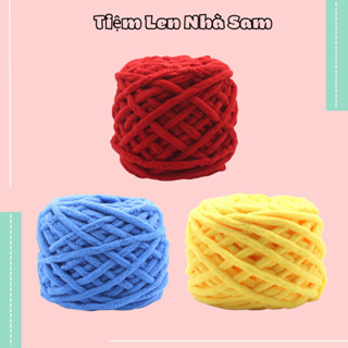 Len Nhung Đũa – Len bông sữa 6mm, 100g dùng để đan móc túi, thú bông, khăn, thảm | Tiệm Len Nhà Sam